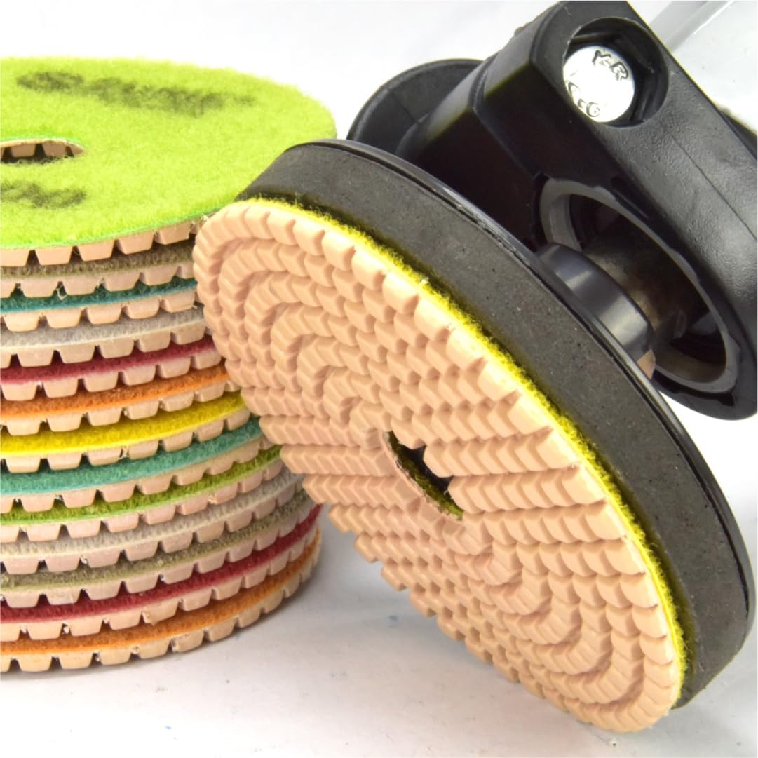 SURIE POLEX 4inch Diamond Polishing Pads of Backing Pad for Marble, Granite | Set of 14pcs + 1pcs-image-33
