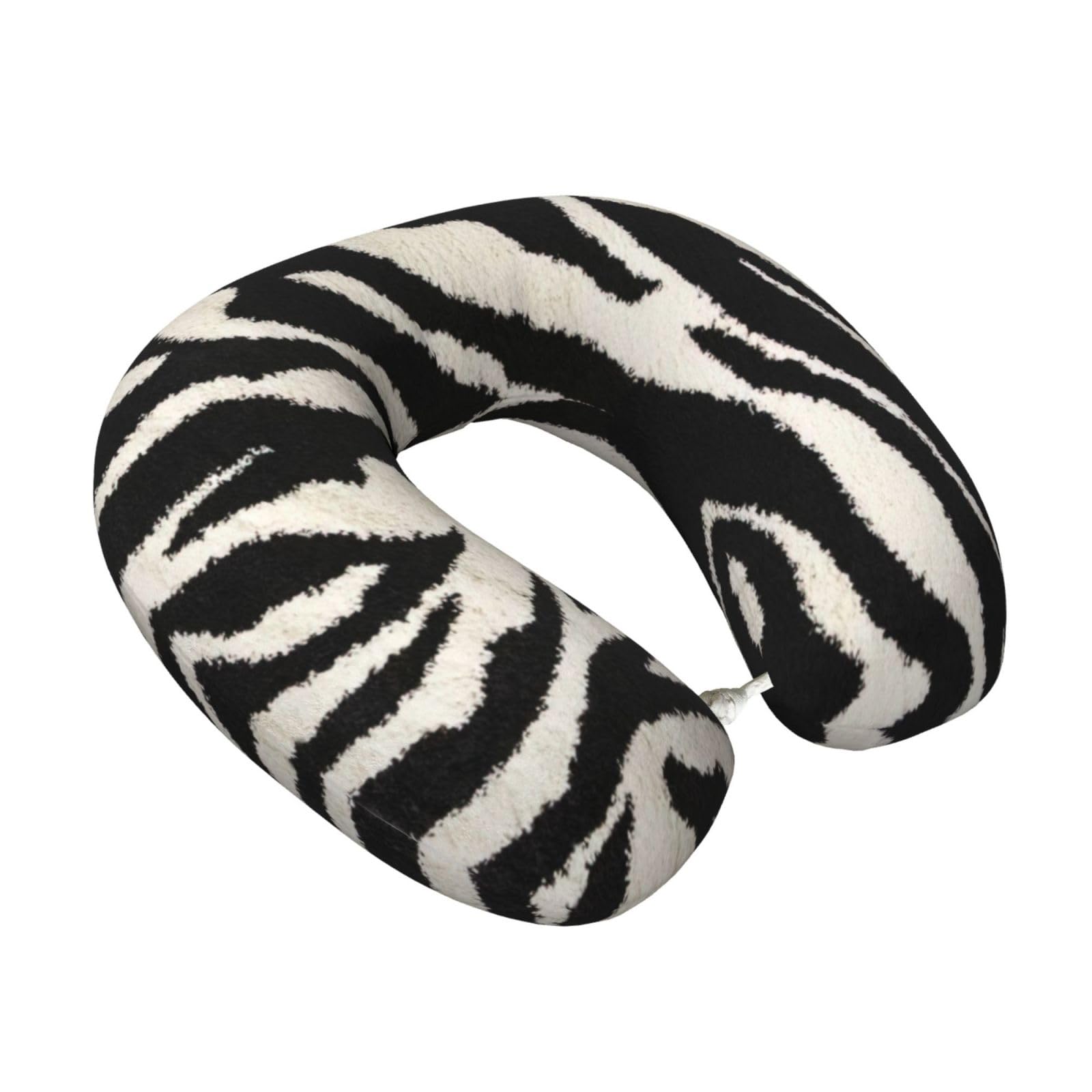 Yyoretp Zebra Animal Print Travel Pillow Pure Memory Foam Neck Pillows Portable Headrest for Airplane