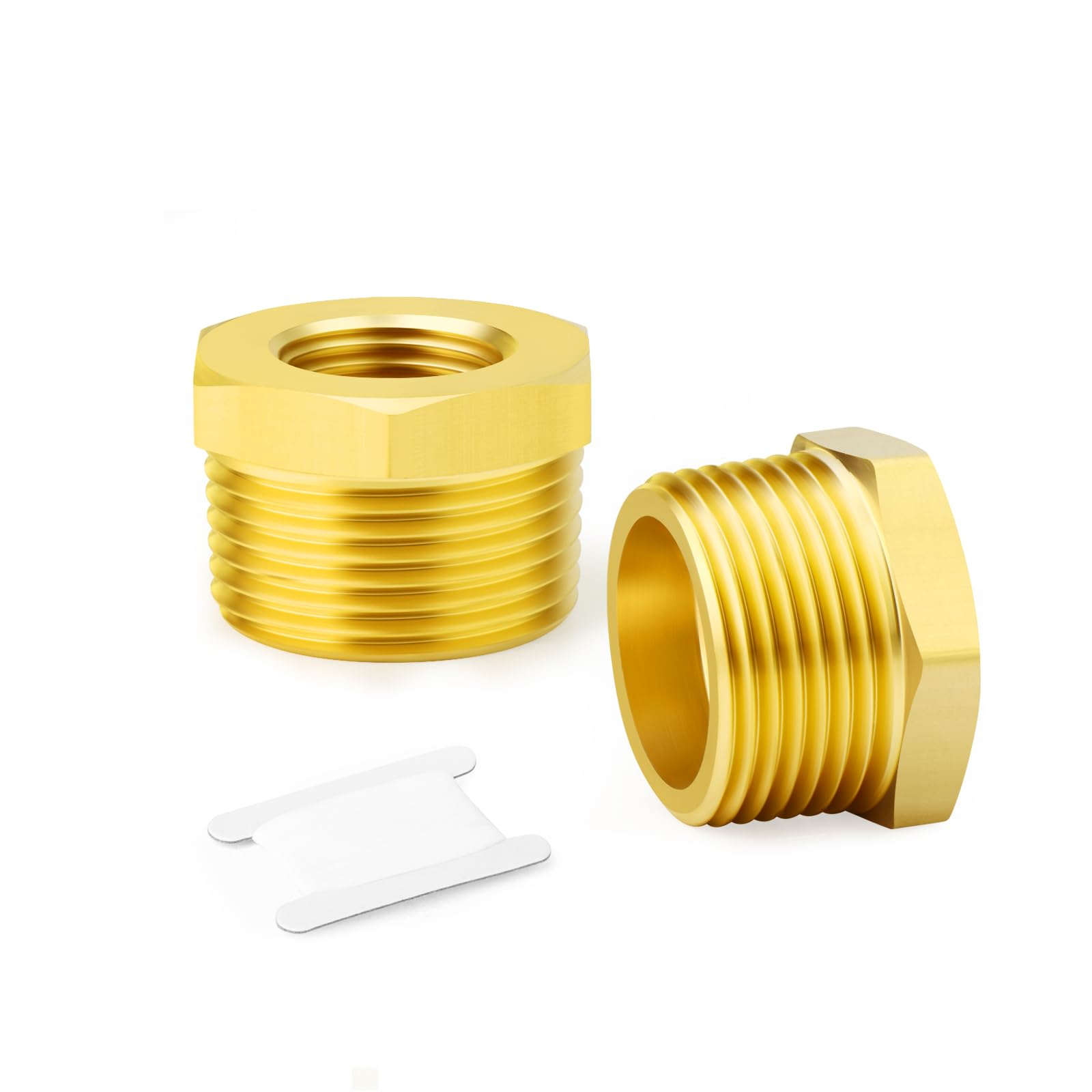 Adaptador de tubo reductor en latón macizo con rosca NPT macho-hembra de alta precisión