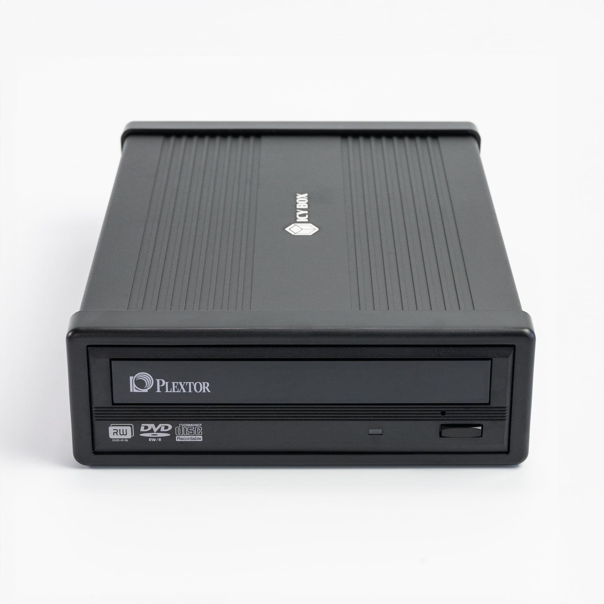 Plextor PX-891SAF - Grabadora externa de DVD/RW, 24x, SATA, doble capa en carcasa de aluminio, USB 3.2, silencioso, cable USB-A/C, incluye fuente de alimentación, color negro