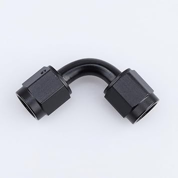 AC PERFORMANCE -4 AN Female to -4 AN Female 90 Degree Swivel Coupler Union Fitting Adapter Aluminum Black