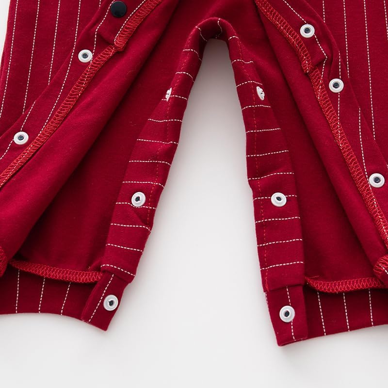 Newborn Baby Boy Gentleman Romper Tuxedo One-Piece Outfit with Bow Tie, 100% Cotton Long Sleeve Formal Wear - Image 7