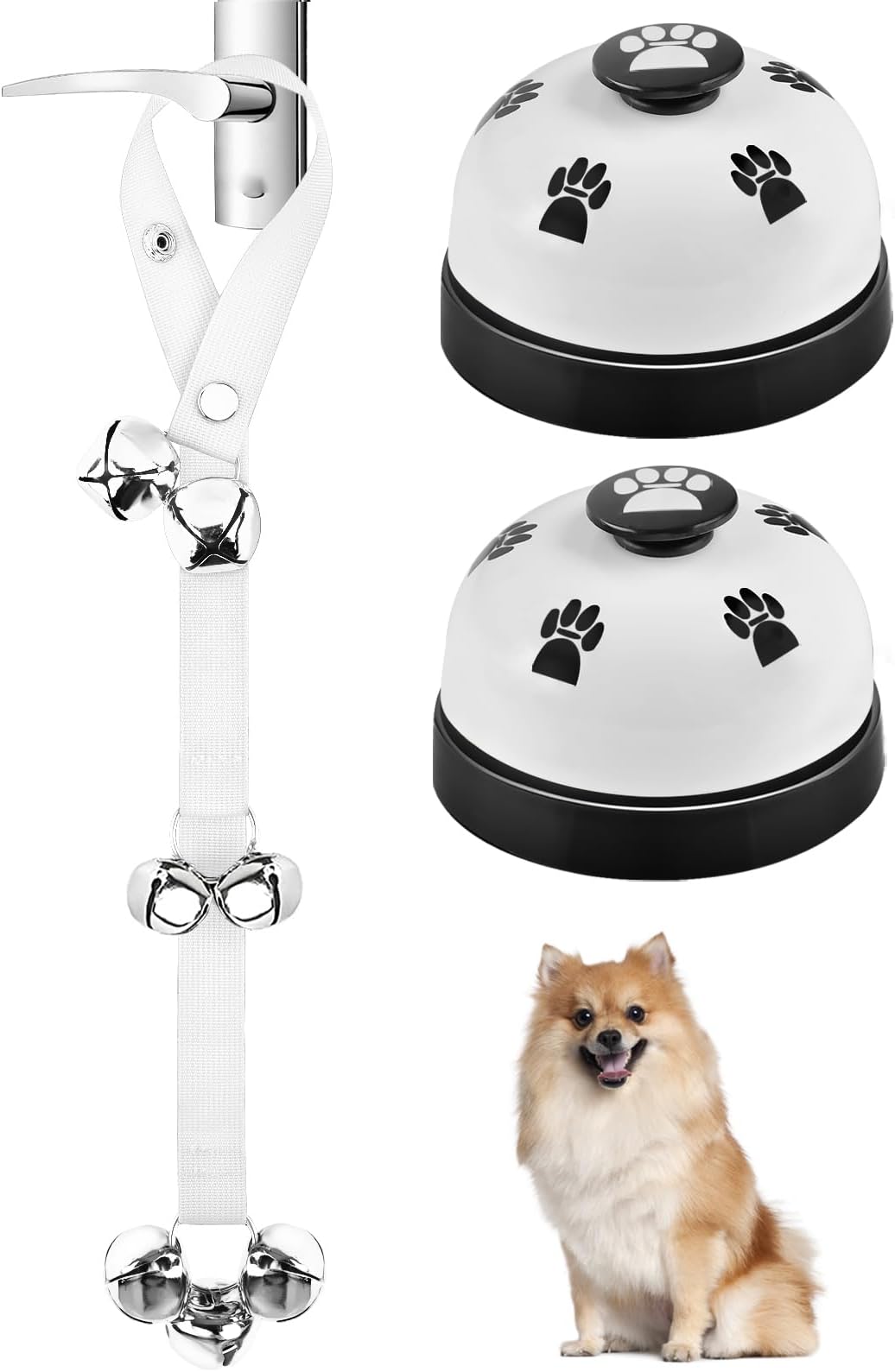 JIMEJV 3 Pack Dog Doorbells, Pet Training Bells for Go