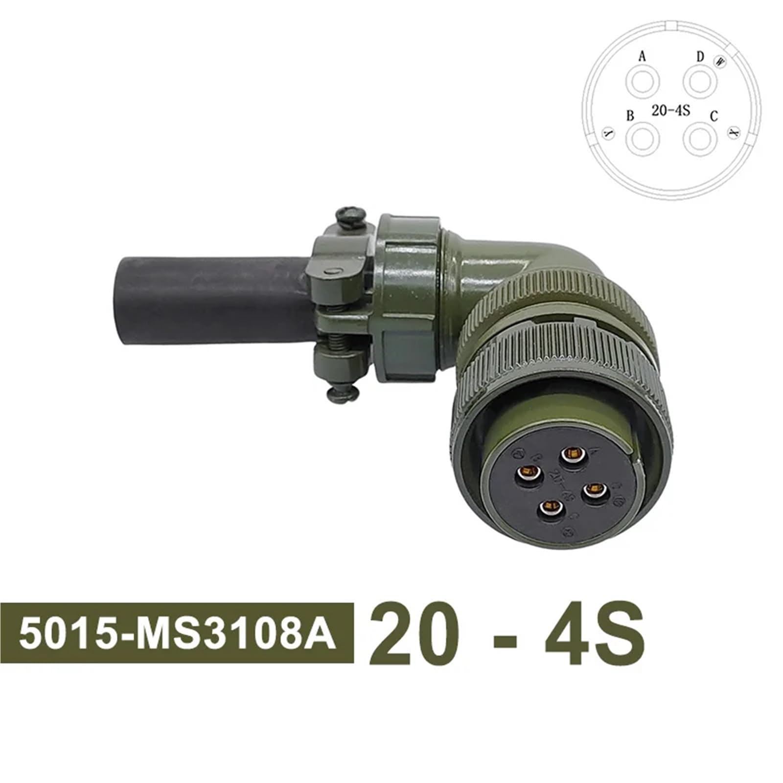 Connettore con specifiche militari MS3102A 5015 MIL STD 20-23 MIL-C 20-19 20-4 MS3106A MS3108A Presa 1 pz(Plug 3108 20-4S)