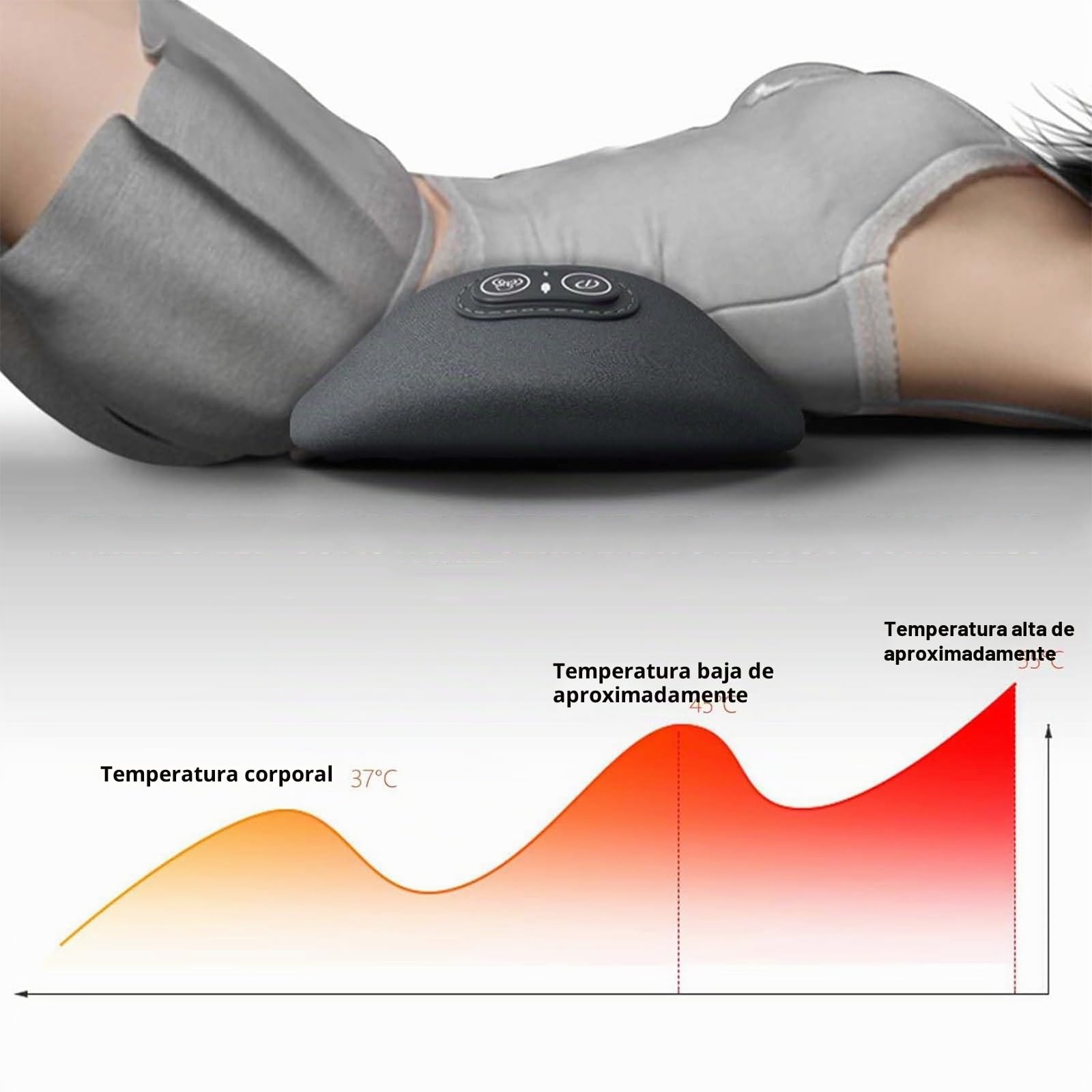 Masajeador de Espalda Smooth Triple Fusion con Calor, Tracción y Vibración 3 en 1 for Aliviar el Dolor de Ciática y Lumbar, Soporte Lumbar Ergonómico(Gray)