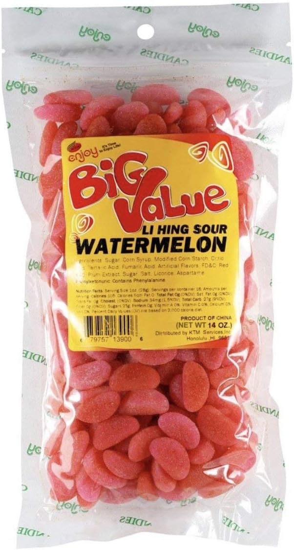 Hawaii Li Hing Mui Sour Watermelon Candy 14 Ounce