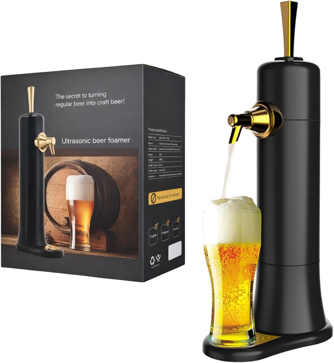 Grifo cerveza profesional para uso doméstico, dispensador de cerveza con vibración de alta frecuencia y espuma rica.