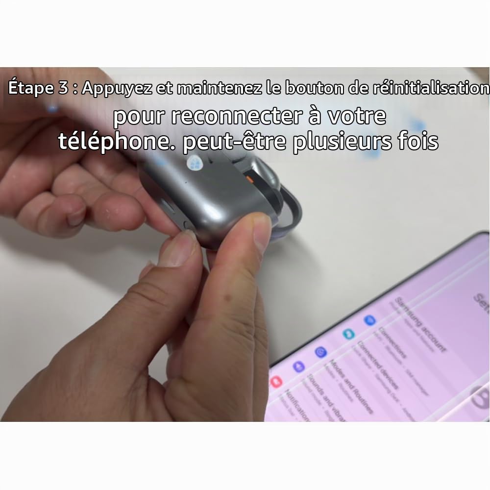 Oreillette gauche de rechange pour écouteurs Bluetooth sans fil Samsung Galaxy Buds 3 Pro AI Ture (argent)