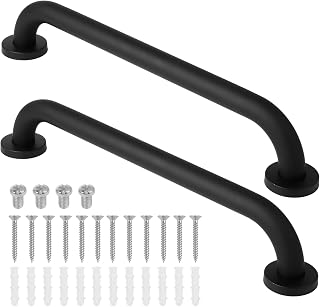 2 Packs Shower Grab Bars, Stainless Steel Bath Balance Handles with 500lbs Loads, Wall Mount Safety Grab Bar Handles & Screws, Elderly Senior Assist Handles for Bathroom, Toilet, Stairways