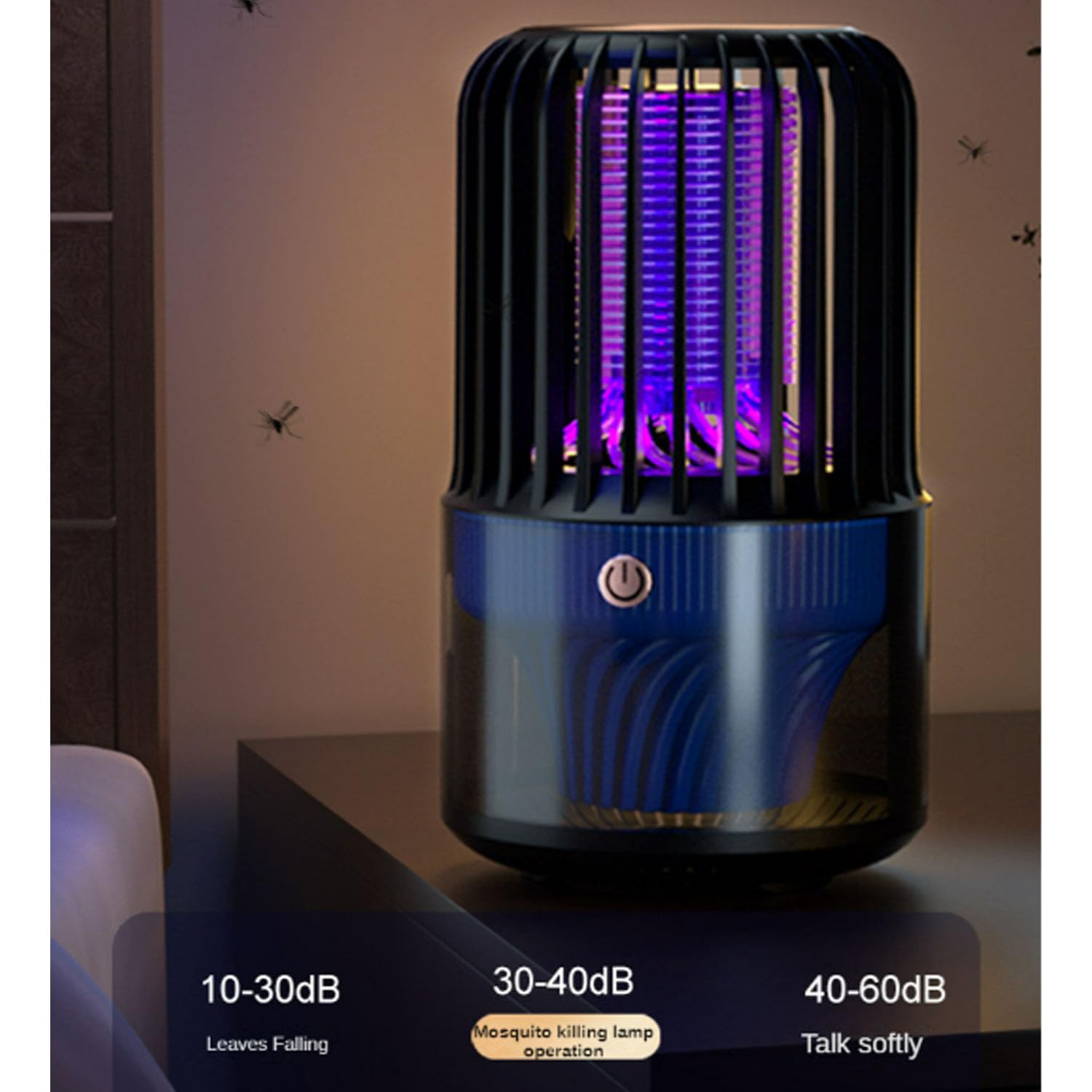 Bug Zapper Lampes de Contrôle des Moustiques Physiques 3000V Piège à Mouches Électrique Haute Puissance Veilleuse Saine Convient Aux Mères et Aux Bébés