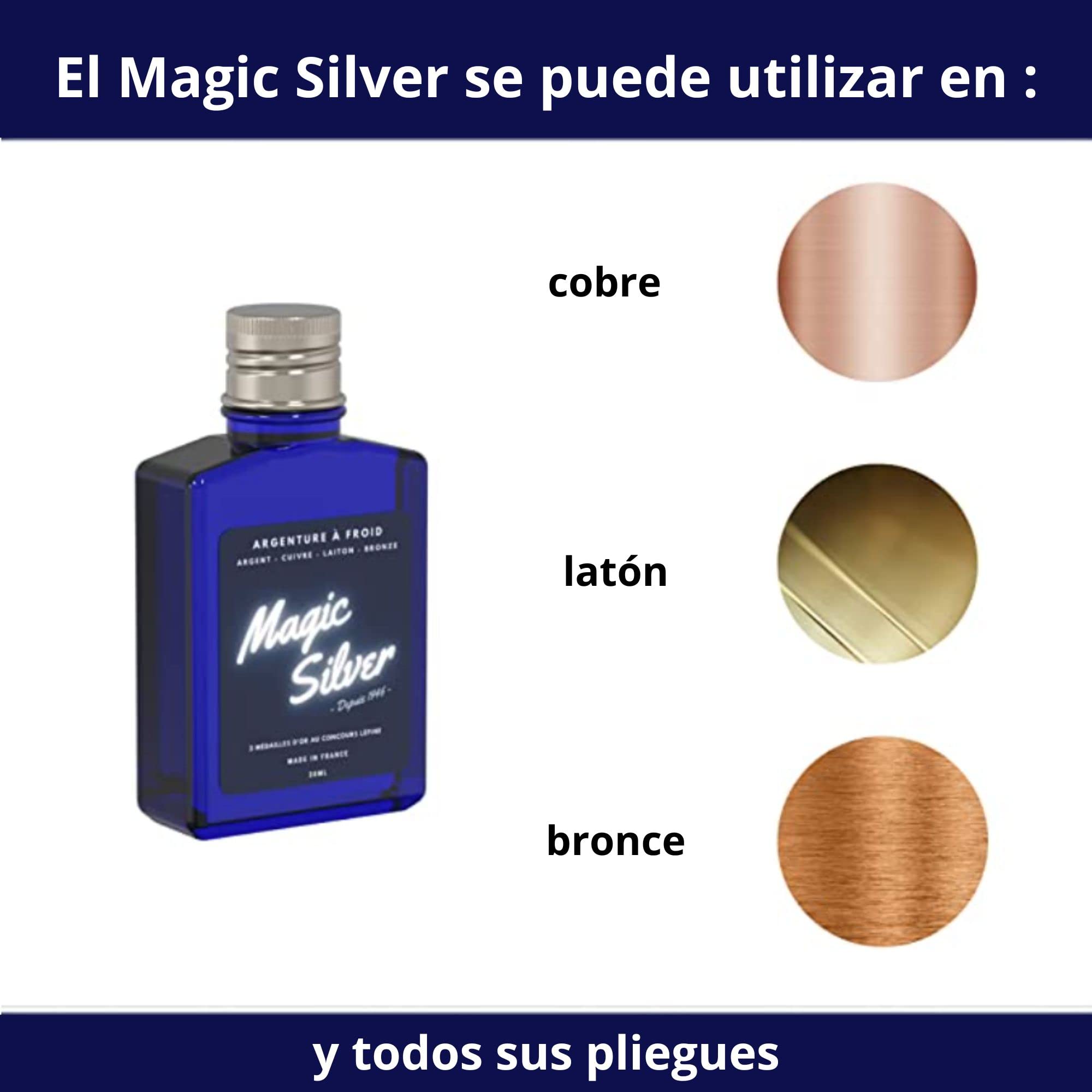 Plateado Frío - Magic Silver - Producto para Platear Joyas - 30 ml - Hecho en Francia - Limpiador de Plata y Joyas.