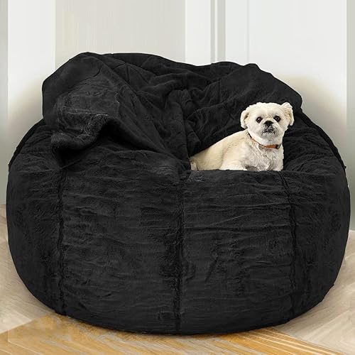 Funda para sillones, 6 pies, redonda, gigante, perezosa, para sofá, cama, saco sin relleno, puf de terciopelo esponjoso, puf, asiento de suelo, puf,