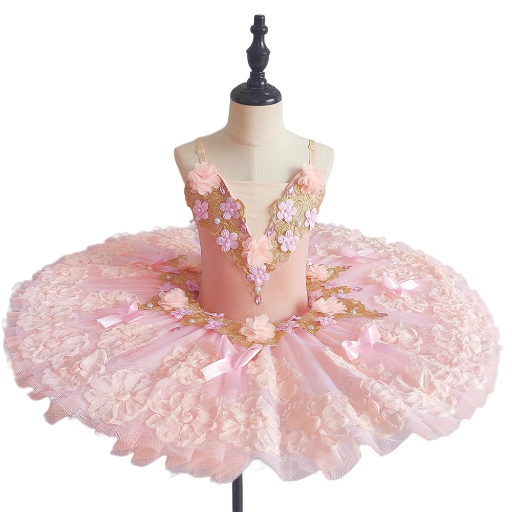 tutù di Danza Classica Professionale per Bambini, Modello Lago dei cigni, Costume da Balletto per Bambine, gonne da Ballerina.