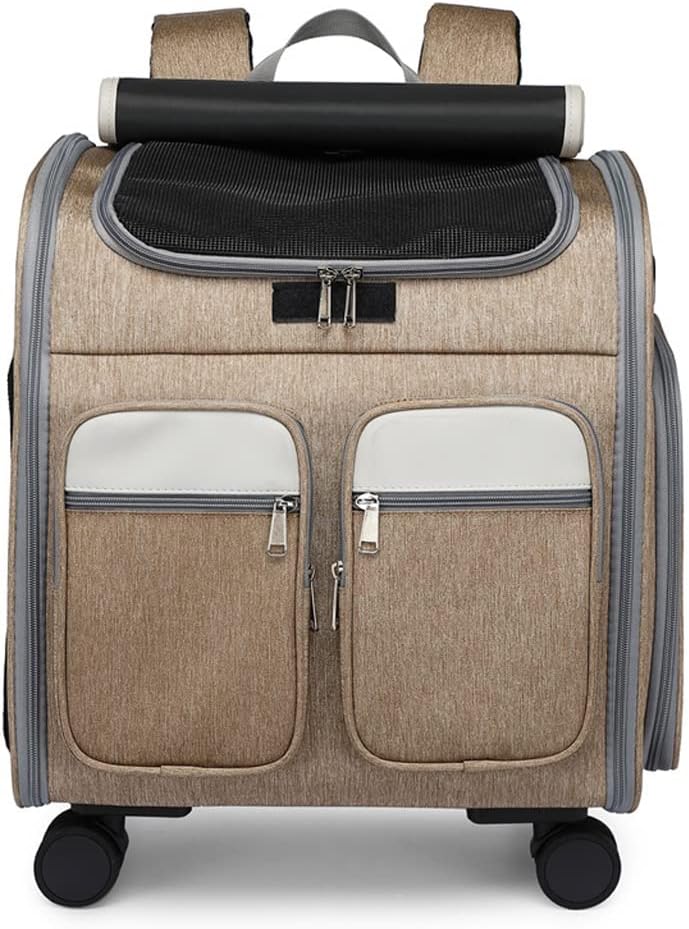 Cat Puppy Car Backpack Pet Transport Bag Trolley Cage Suitcase with Window
