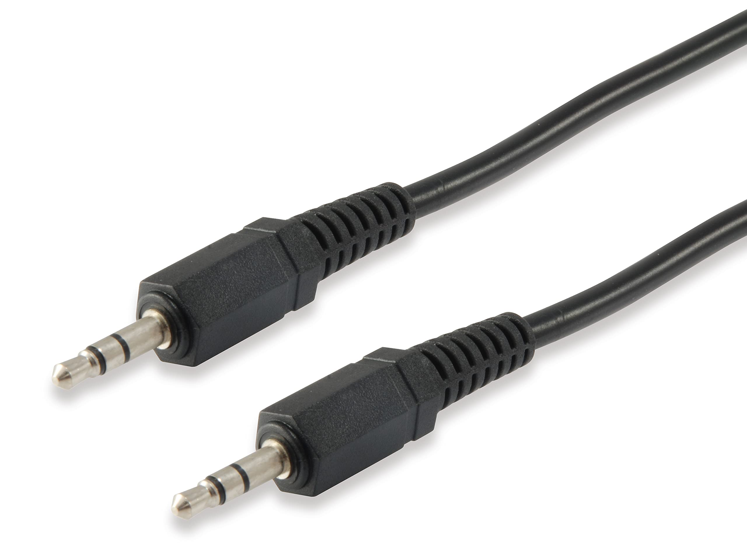 Equip Câble Audio 3,5 mm/3,5 mm 2,5 m – (3.5 mm, 3,5 mm, Mâle Mâle, Nickel, Noir)