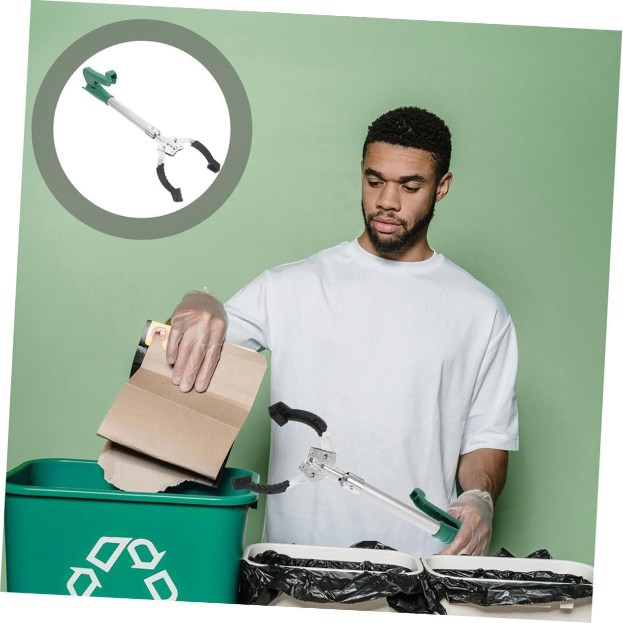 2pcs Grabber Reacher Tool Ergonomic Trash Picker Upper Comfortable Grip Plastic for Efficient Litter Cleanup Arm Grabber for Collection