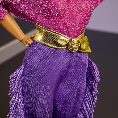 Barbie Signature Doll, Debbie Allen Tribute Collection Posable Doll with Off-Shoulder Top, Gold Belt, and Purple Fringe Pants with Leg Warmers - image 4