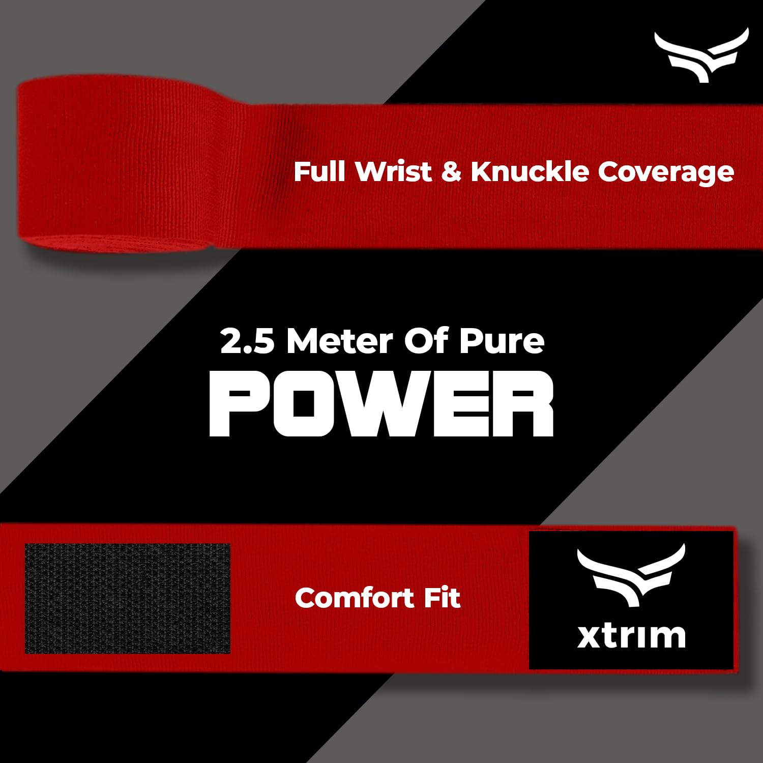 Boxing Hand Wrap, Red, 2.5 mtr 2