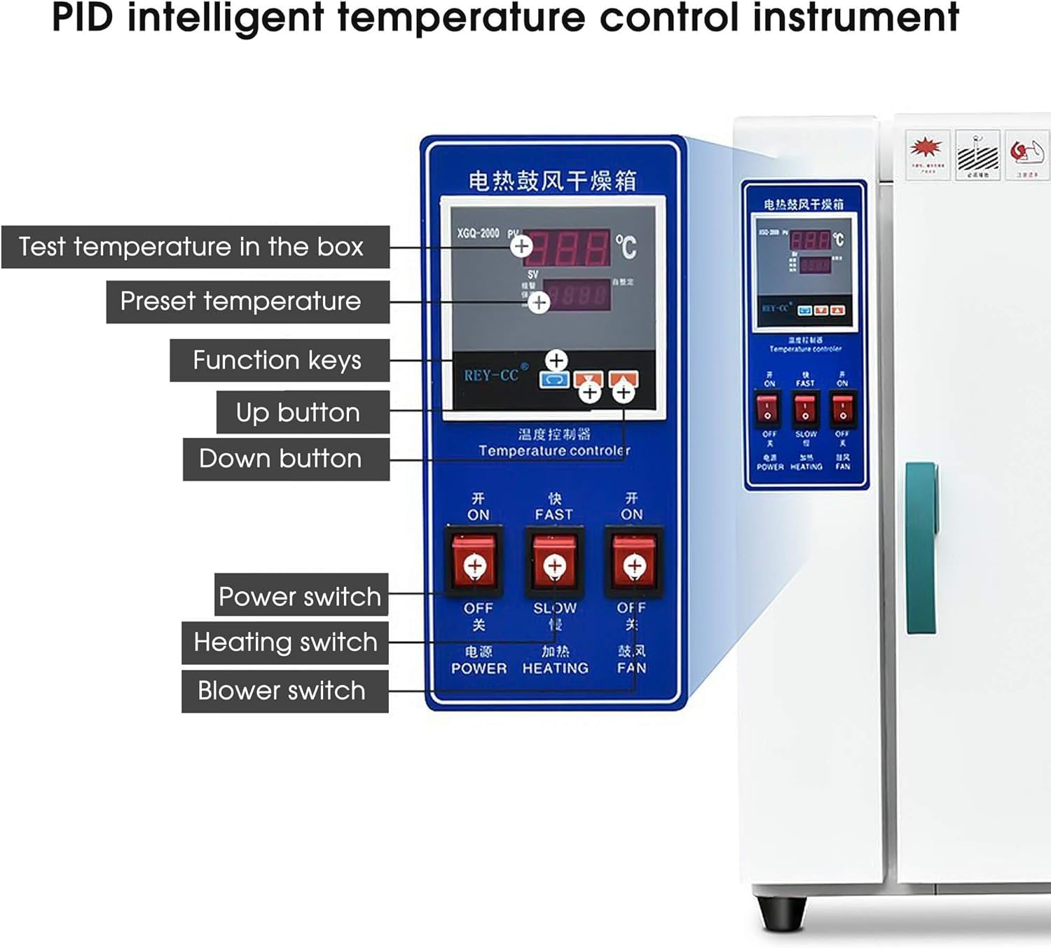 Chauffage électrique à température constante - Four de laboratoire silencieux à température constante - Four en acier inoxydable - Affichage numérique intelligent - Séchoir industriel (taille : 136 L)