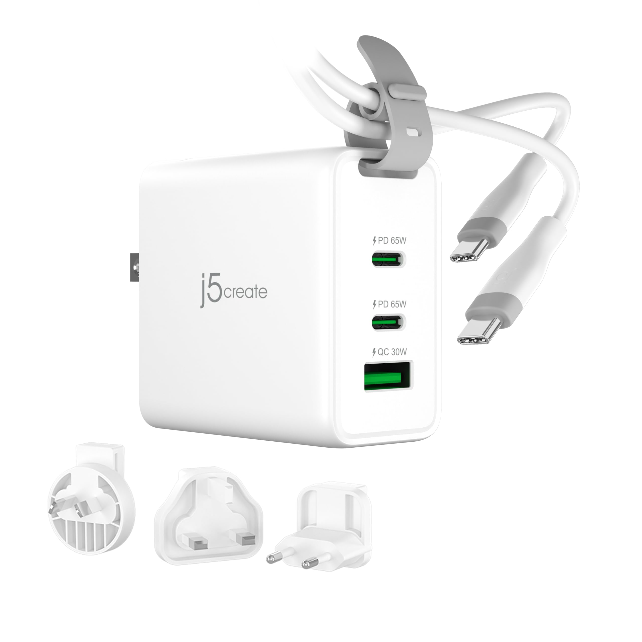 j5create Chargeur USB-C 3 Ports 65W GaN