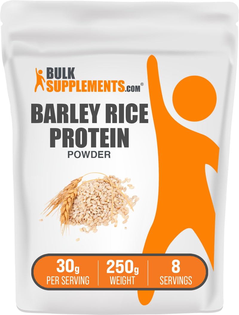 BulkSupplements.com Barley Rice Protein Powder - Vegan Protein Powder, Sports Nutrition - Unflavored & Dairy Free, 30g per Serving, 250g (8.8 oz) (Pack of 1) Unflavored 8.82 Ounce (Pack of 1)