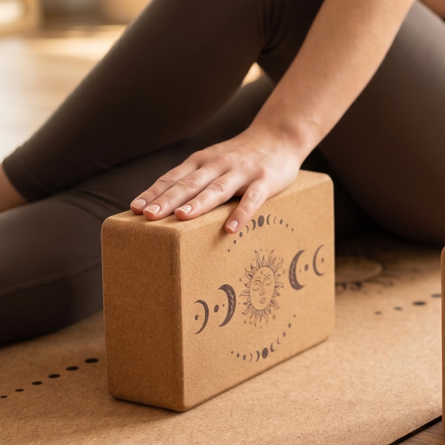 Yoga Blöcke aus Kork | 2er Set | 22,5 x 15 x 7,5 cm | abgerundete Kanten | rutschfest & robust | Yoga Block Kork