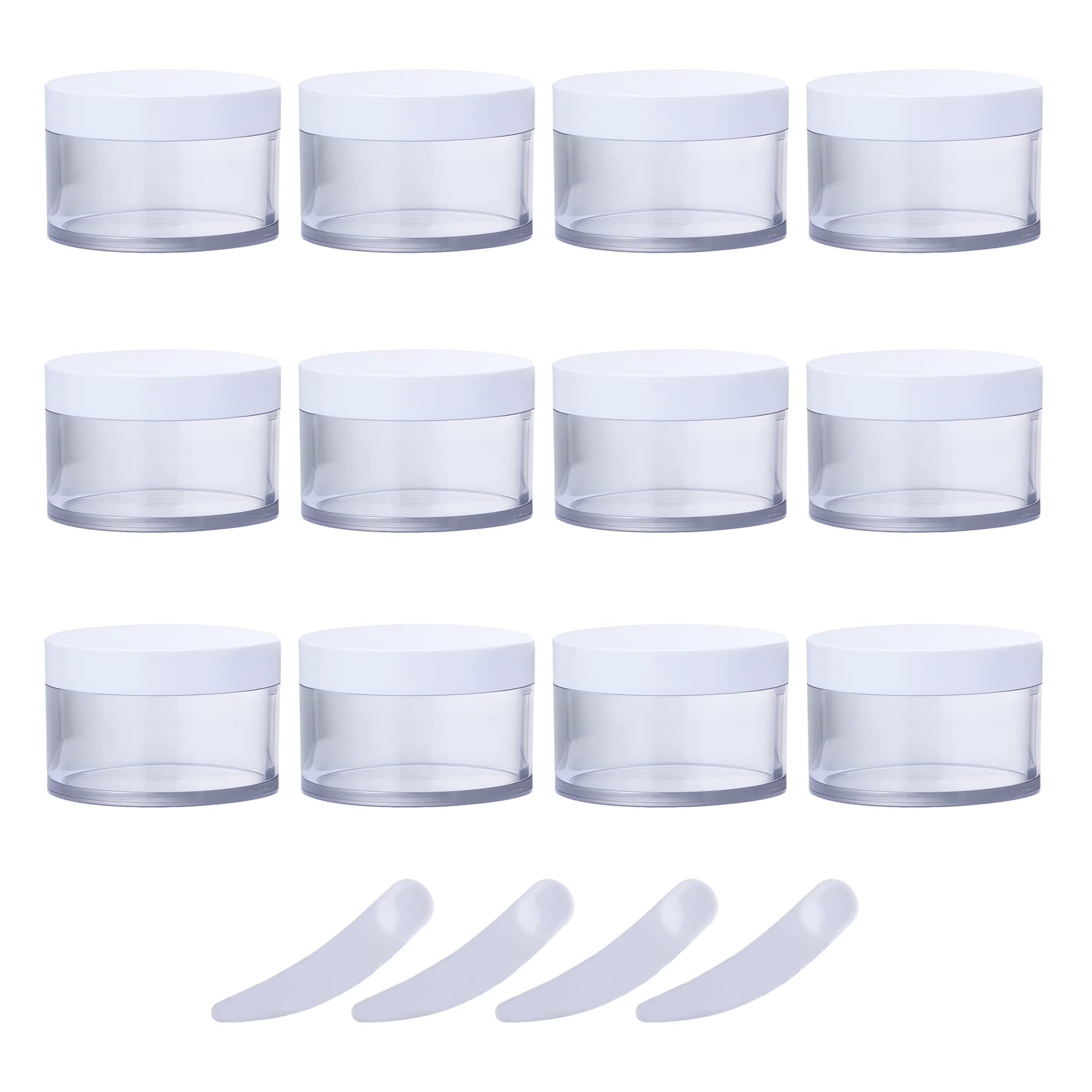 FLYIODFCXV cosmetic jar, Pack of 12, Plastic Cosmetic Jars with Screw Lid, Container for Facial Mask Lotions Cream(100ml)
