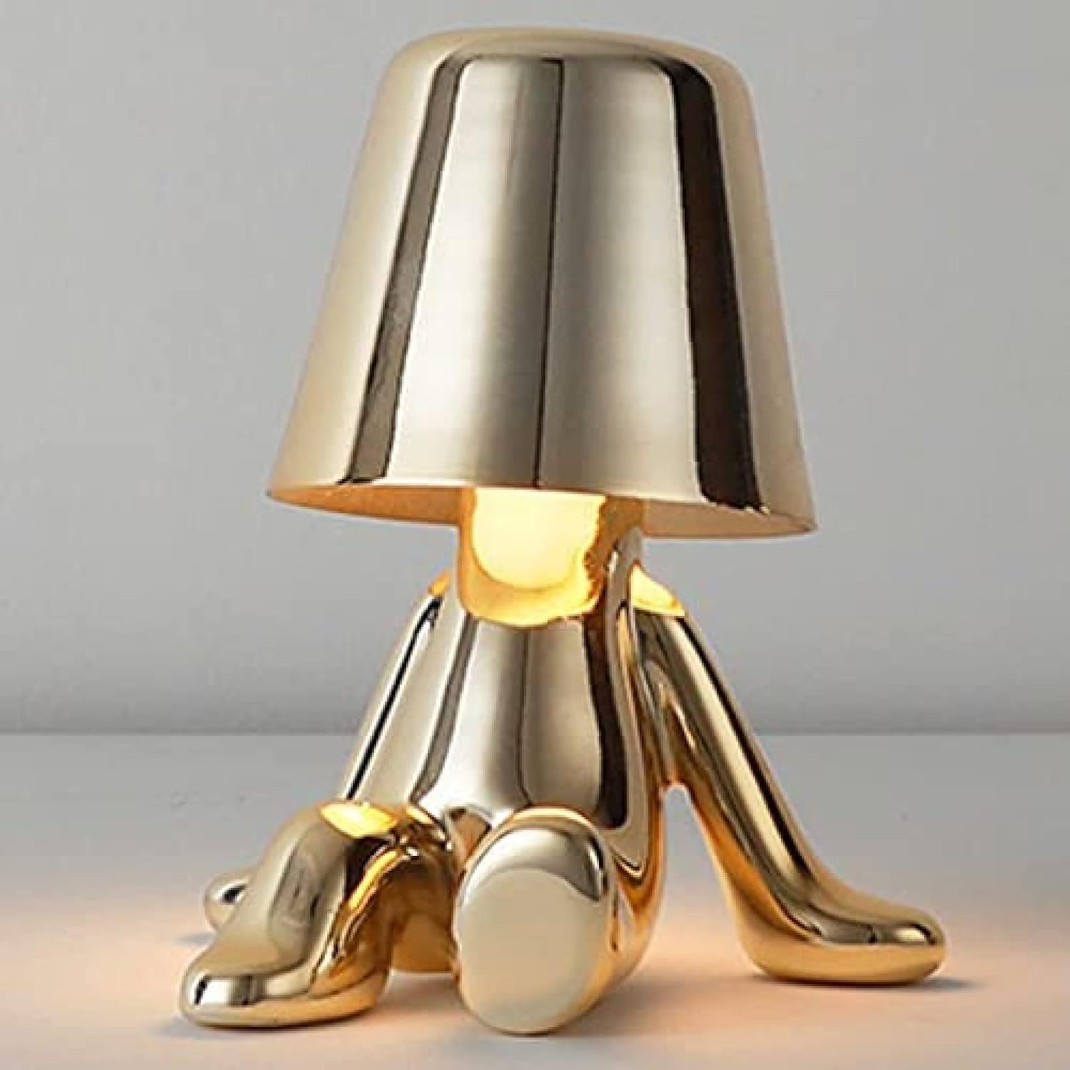 Lampka Nocna Sterowana Dotykiem, Kreatywna Lampa Biurkowa Led Golden Man Z Portem Usb, 3-poziomowa Jasność, Lampa Nocna Thinker Do Sypialni, Biura, Salonu, Domu I Biura