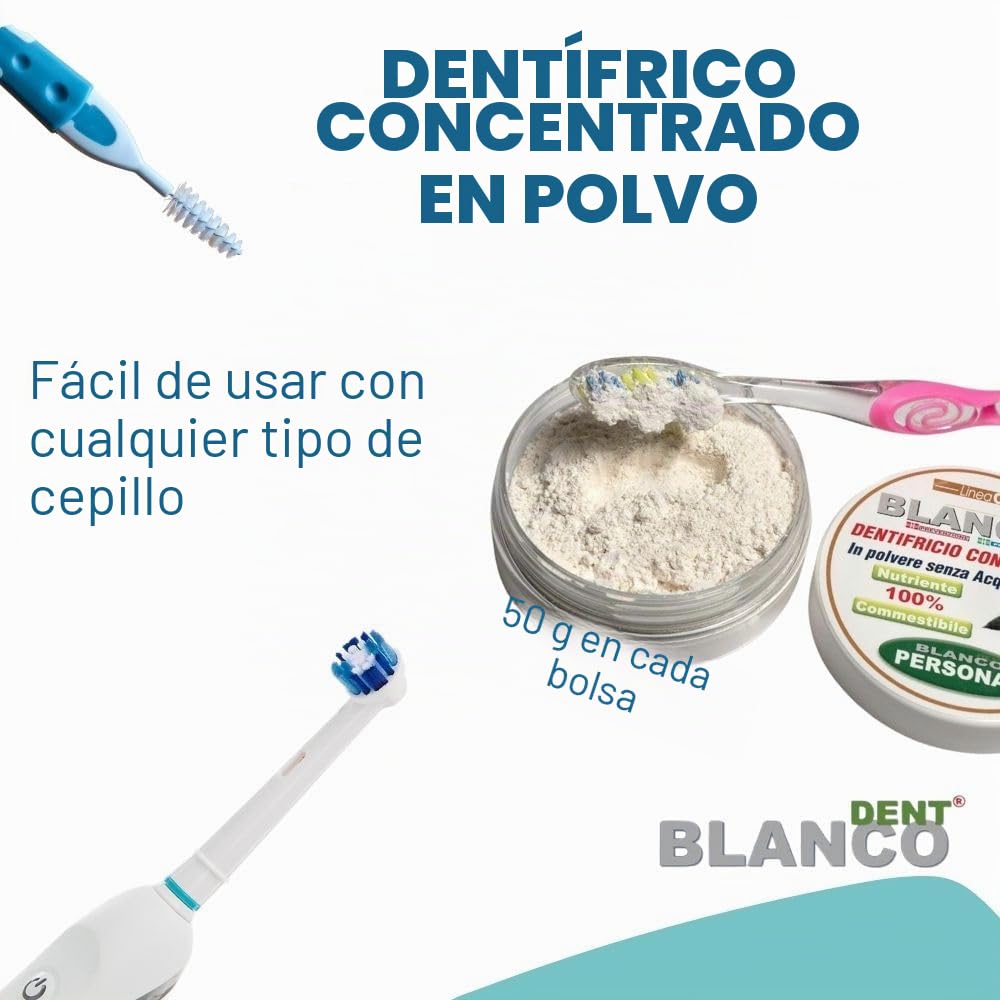 Blancodent Pasta de Dientes Sin Flúor en Polvo y Enjuague Bucal Natural Pasta de Dientes Blanqueadora y Alcalinizante Profesional Para Dientes Blancos y Encías Saludables (6)