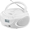 Gelielim CD Player Portable Radio FMAM Radio Player with Built-in Dual Speakers CDSDMP3USBAUX Outlets · Battery Operated LCD Display 3.5mm Earphone Jack Boombox Music Playback Party with Japanese