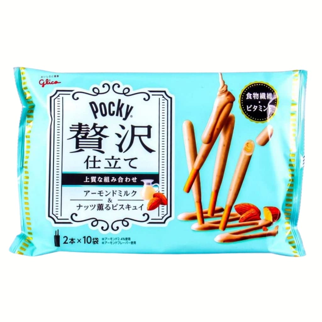 GlicoPocky Deluxe Almond Milk Chocolate and Nuts Biscuit 10-Pack
