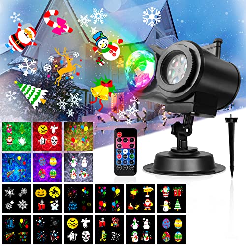 TSLBW LED Projektor Weihnachtsdeko - 36 Bewegte Muster Für Garten & Haus