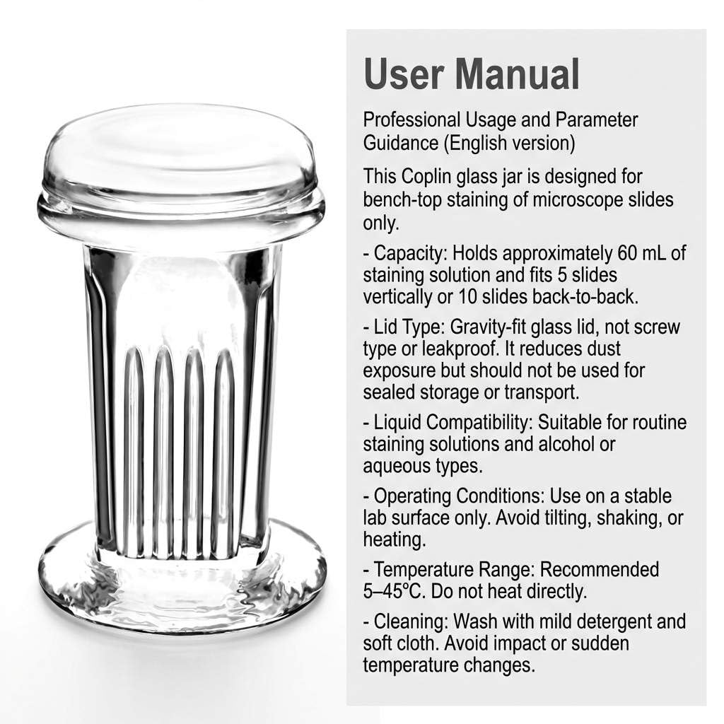 QWORK Coplin Staining Jar, 4 Pack 5 Slide Capacity 60 ml Glass Staining Tank - Image 3