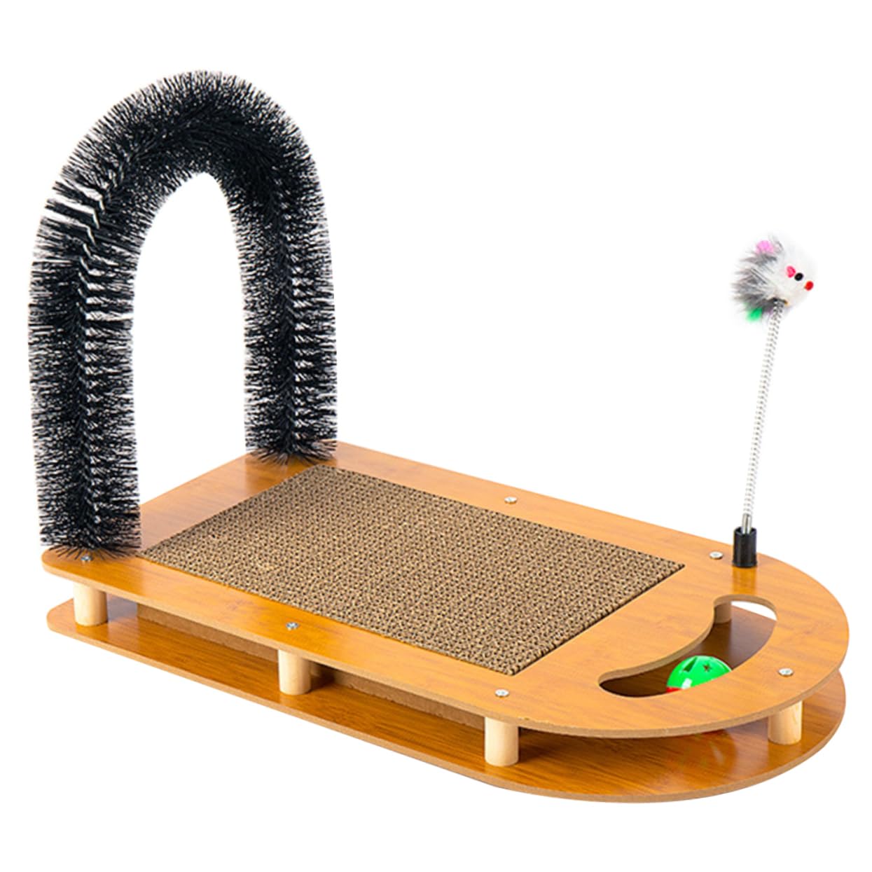 DOITOOL Griffoir pour Chats avec Tapis De Rechange Jouet Interactif Et Circuit à Balles pour Chatons Accessoires Pratiques pour Chat