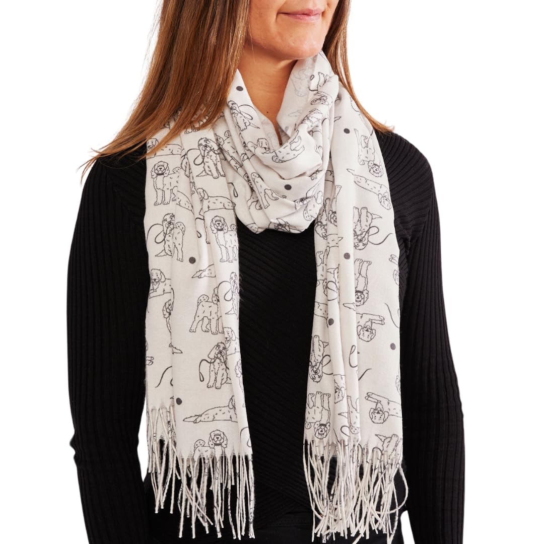 Dog Print Scarf, Lightweight Scarfs Wrap For Dog Lovers, Scarves and Wraps with Design, Gift for DogLovers, Gifts for Women (Cockapoo)
