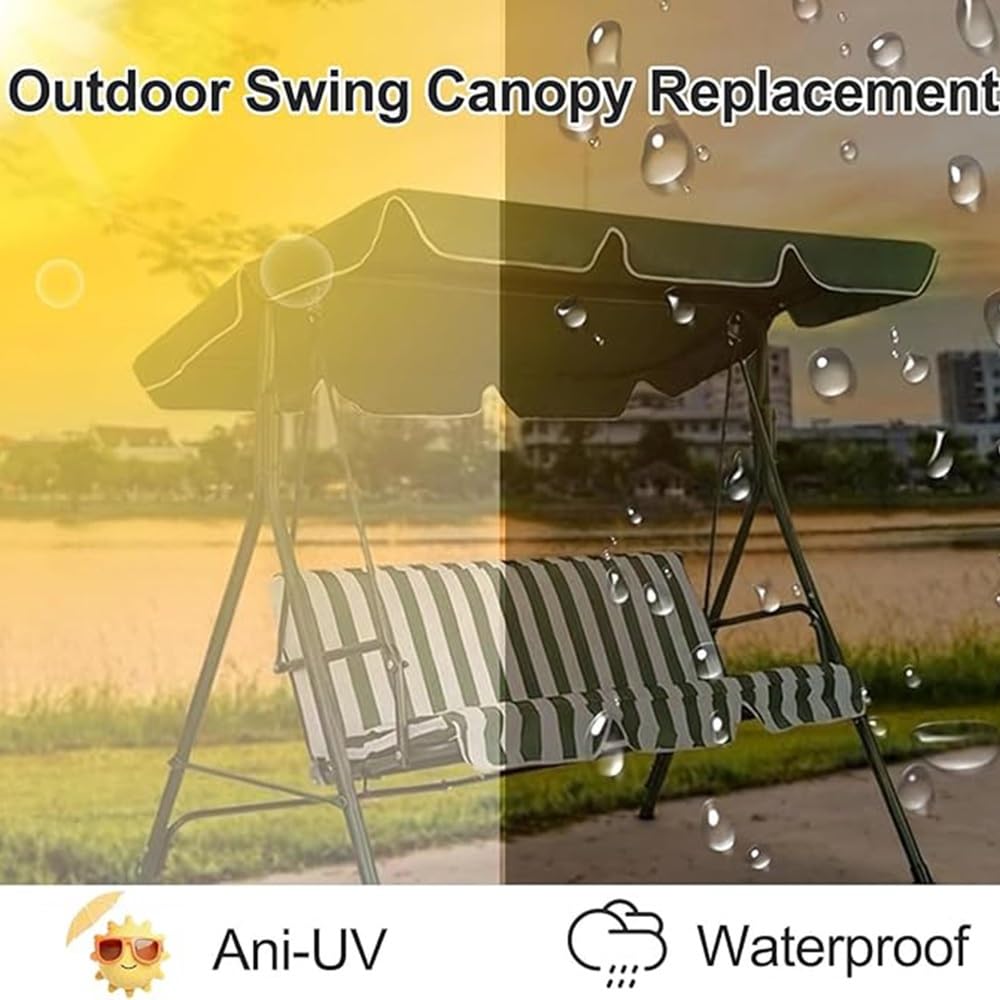 Zamienny pokrowiec na huśtawkę na patio – żywica UV do huśtawki na werandę pasuje od 150 x 45 cm do 200 x 145 cm, szary, idealny do ogrodu i parku (208 x 145 cm)