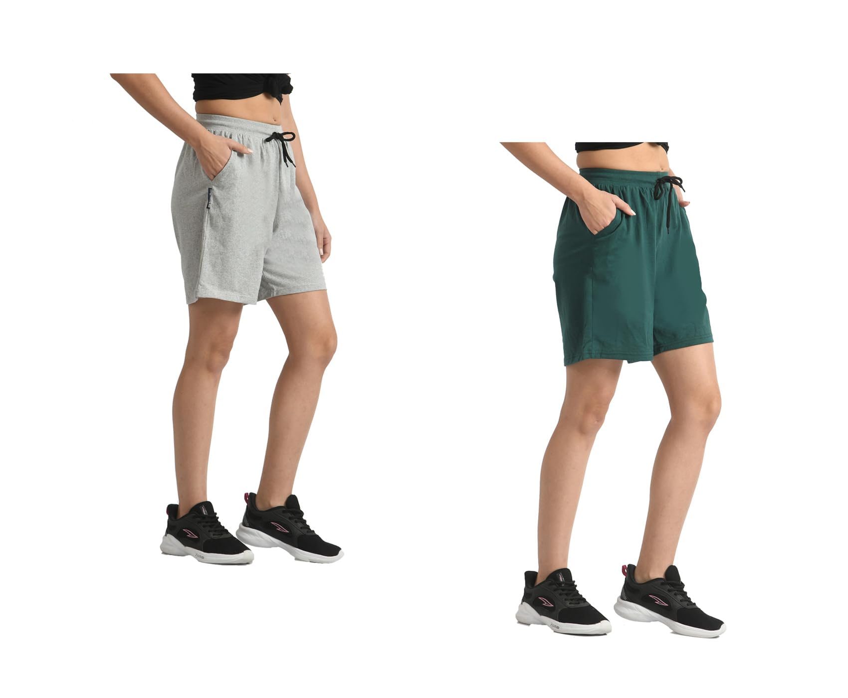 Women Solid Cotton Blend Bermuda Shorts (Pack of 2)-picture-43