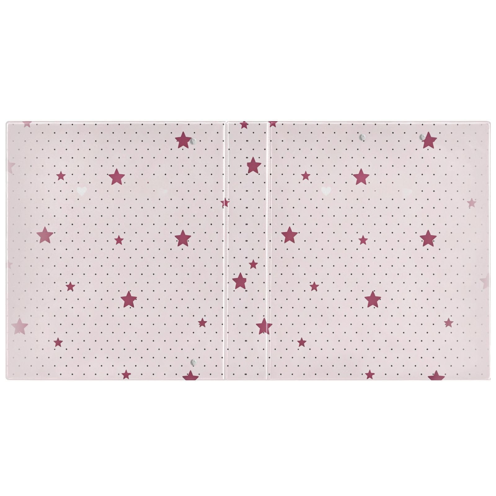 Raccoglitori da 3,8 cm con texture a stella rosa