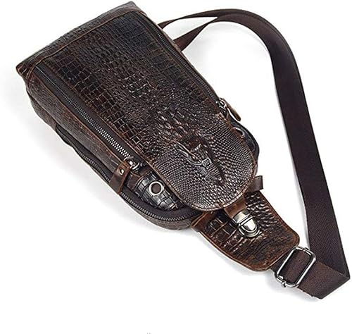 Miniatura 5 de Mochila estilo bandolera de piel para hombres y mujeres, bandolera de hombro, al pecho, mochila de uso diario para viajes, al aire libre,