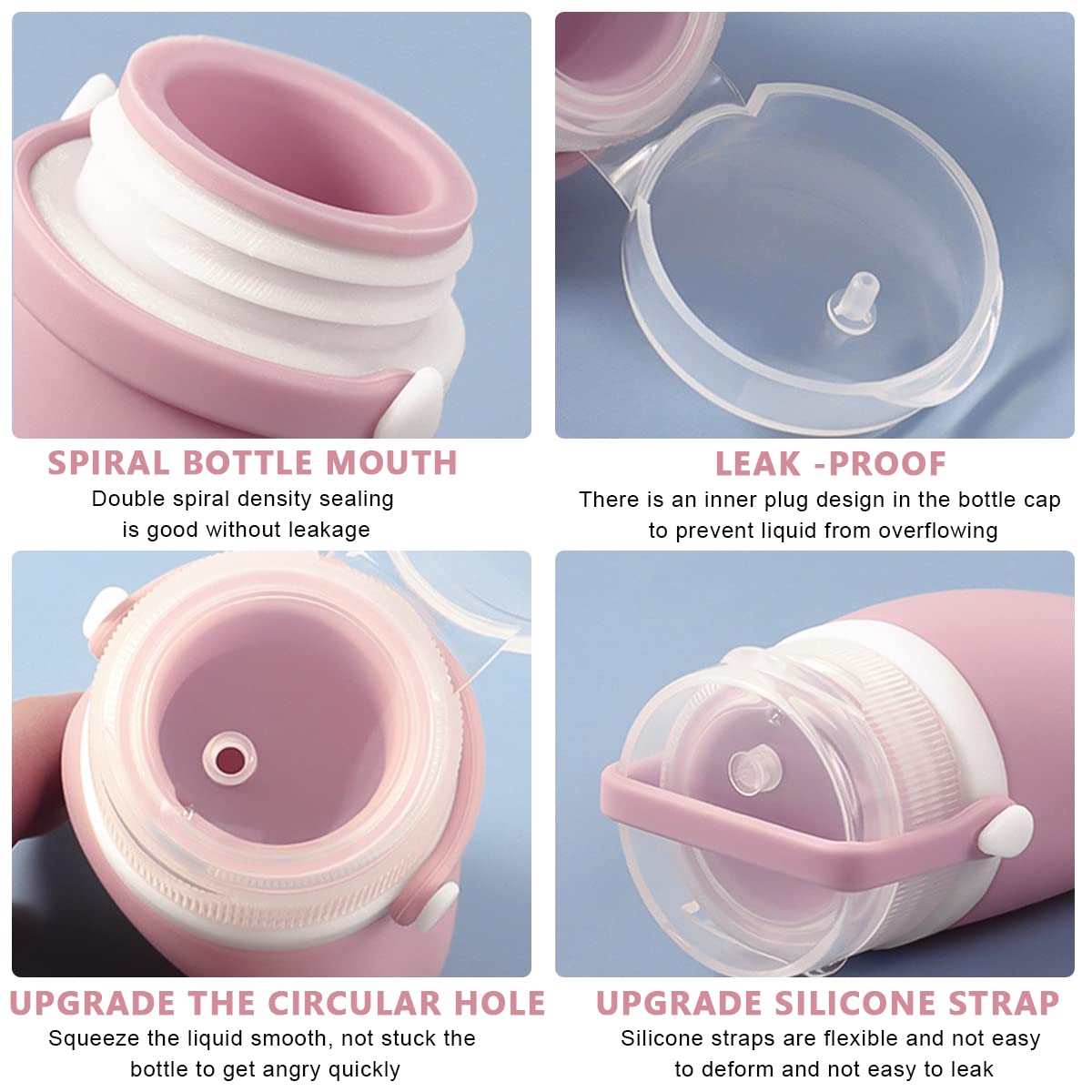 MAYCREATE Silicone Travel Bottles for Toiletries, 3 Pcs 90ML 2