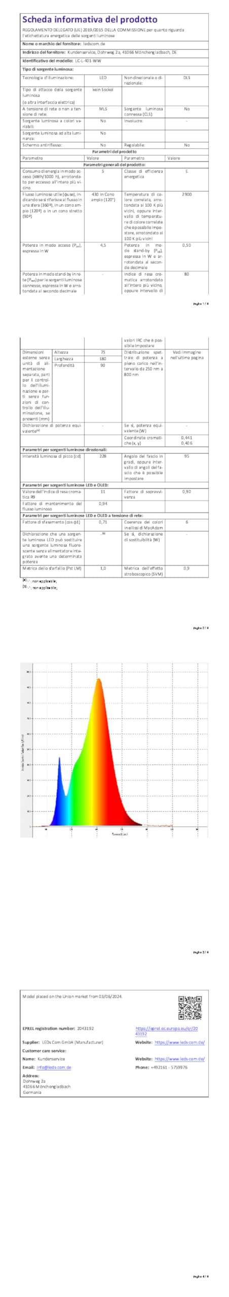 ledscom.de 2 prese a muro WAST per esterni, IP44, doppia, nero, con faretto LED integrato, 430 lm, bianco caldo