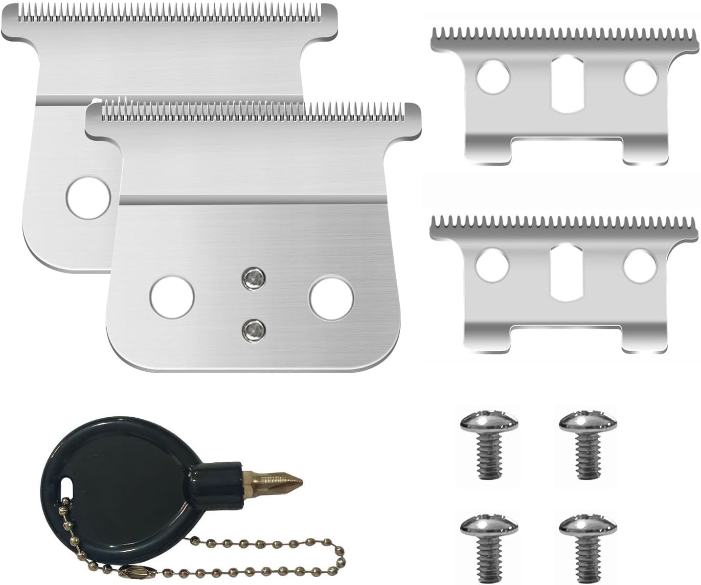 2 Pack Silver Trimmer Barber Replacement Blades Compatible with Andis T Outliners Blades, Gtx, G, GO, GTO, Headliner LS2, LS3 Trimmers and #04710/04521 Trimmers