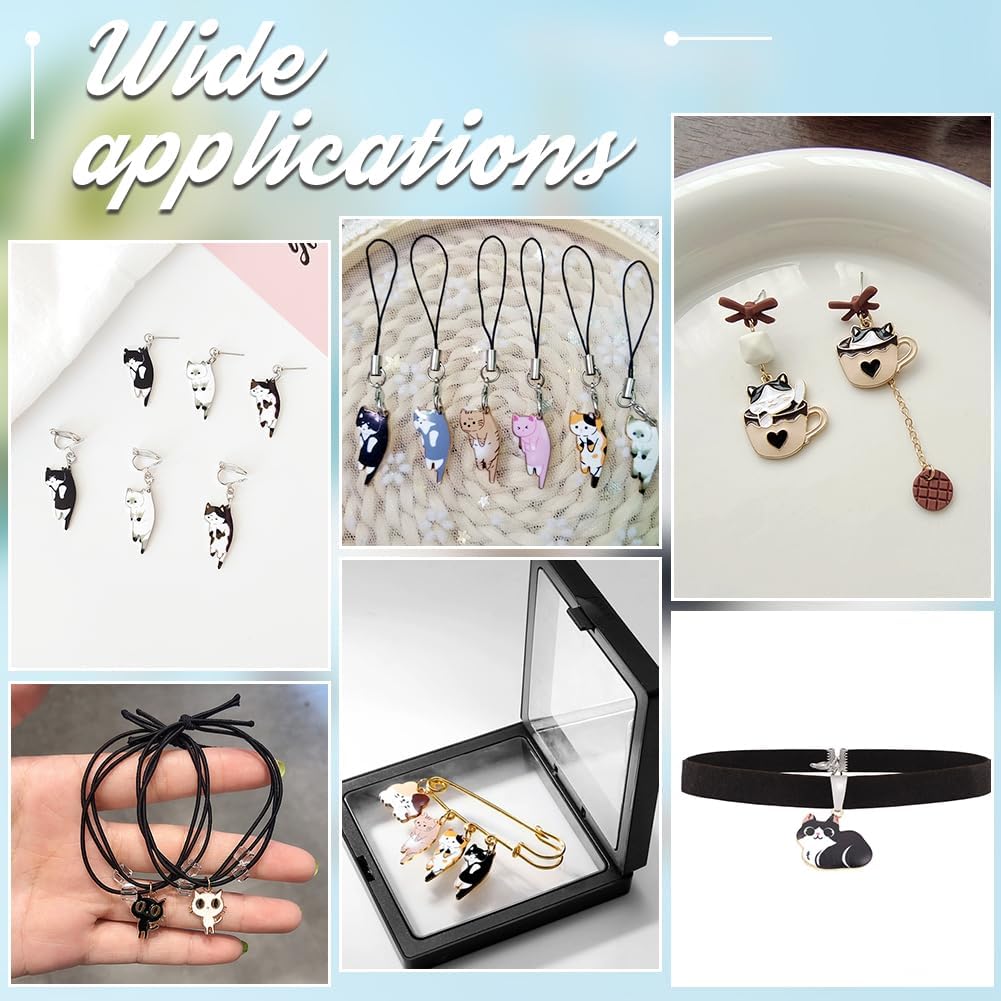 PH PandaHall 20pcs Enamel Cat Charms, 10 Styles 1 inch Cute Animal Charm Pendants Alloy Enamel Charms Lovely Cat Pendants for DIY Necklace Bracelet Earrings Keychain Craft Jewelry Making - Image 4