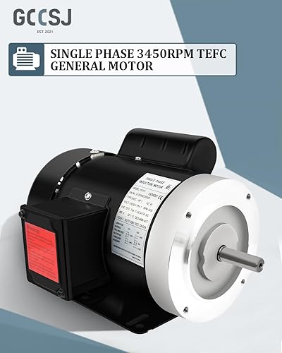 Miniatura 2 de Motor eléctrico 1 HP Monofásico Motor 3450 RPM 115230V 11.25.6A 56C Marco TEFC CWCCW