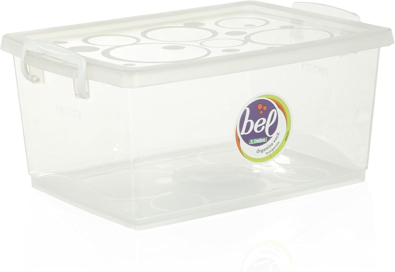 Ordene - Caixa Organizadora de 4 Litros com Travas, Cor Cristal, Linha Bel, Ordene