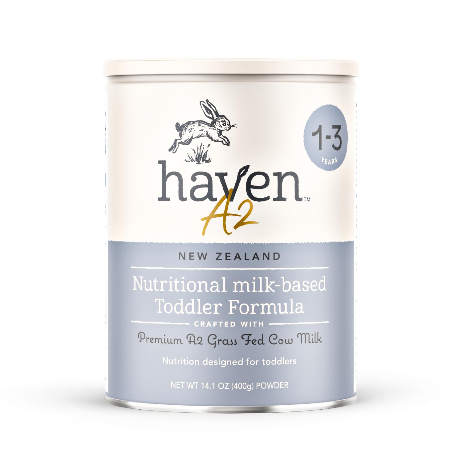 Haven A2 Grass-Fed Cow Toddler Formula Milk Powder | Probiotics, Prebiotics, DHA, Lutein | Non-GMO, Easy Digest, 14.1oz