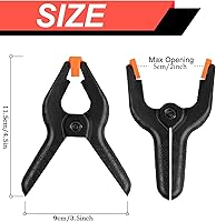 Vista 2 de Paquete de 8 abrazaderas de resorte, clips de plástico de 4.5 pulgadas, clips de fondo pequeños, abrazaderas resistentes, clips de resorte