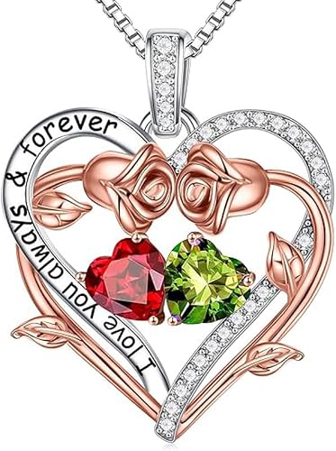 PENACINY Forever Double Heart Necklaces Gifts for Women, S925 Sterling Silver Je