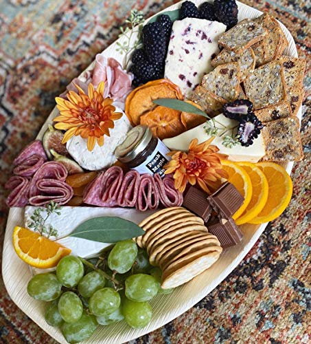Charity Leaf OVALPLATTER10 Disposable Palm Leaf 15 Inch X 10 Inch Trays (10 Pieces) Bamboo Like Serving Platters thumb #3