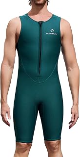Runhomal 2mm de espesor mono buceo hombre traje de baño surf 1 pieza sin mangas cremallera frontal color puro snorkel natación
